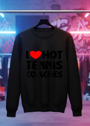 I Love Hot Tennis Coaches Funny heart Sport