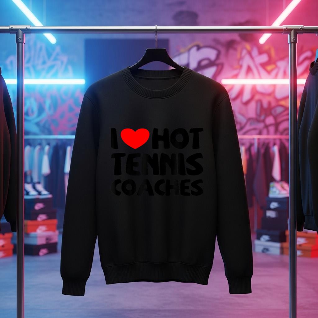 I Love Hot Tennis Coaches Funny heart Sport