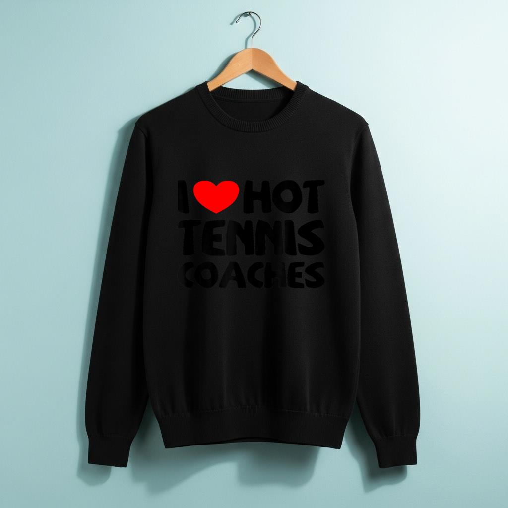 I Love Hot Tennis Coaches Funny heart Sport - Image 2