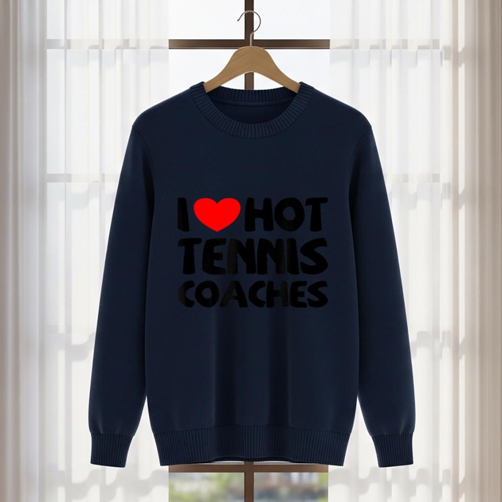 I Love Hot Tennis Coaches Funny heart Sport - Image 5