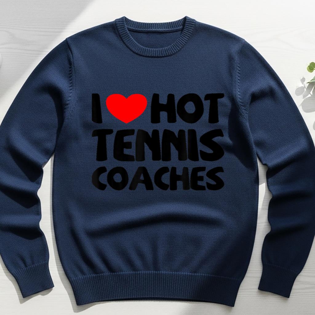 I Love Hot Tennis Coaches Funny heart Sport - Image 6