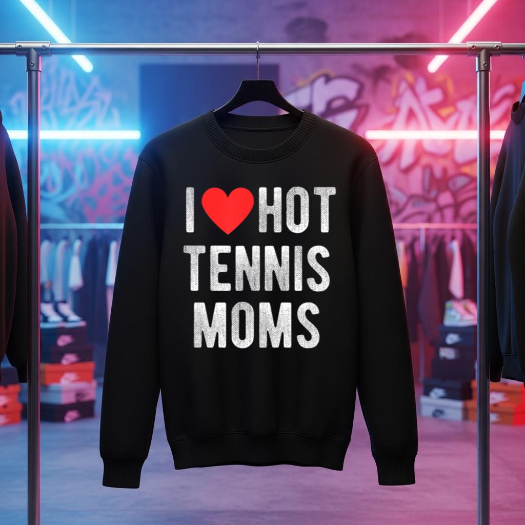I Love Hot Tennis Moms Funny Sports Mom Dad Quote