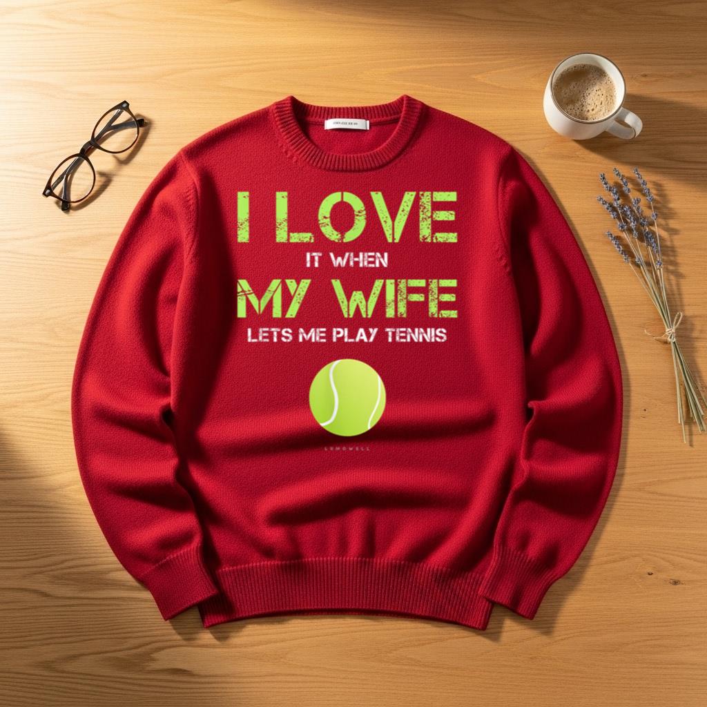 I Love It When My Wife Lets Me Play Tennis Funny Gift Shirt - Image 4