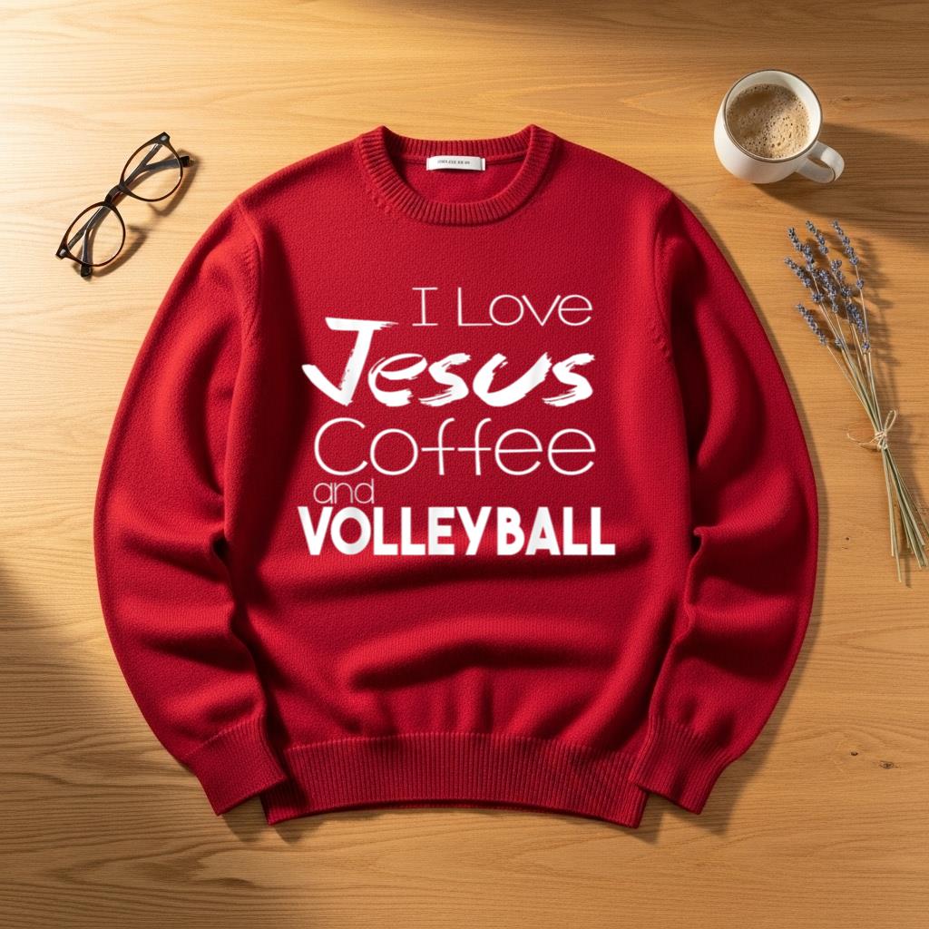 I Love Jesus Coffee and Volleyball Sport Volley Coach Gift - Image 4