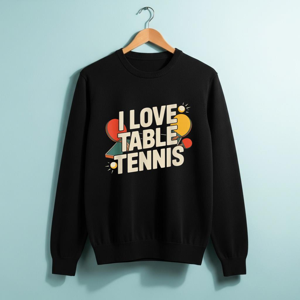 I Love Table Tennis Enthusiast Design 1 - Image 2