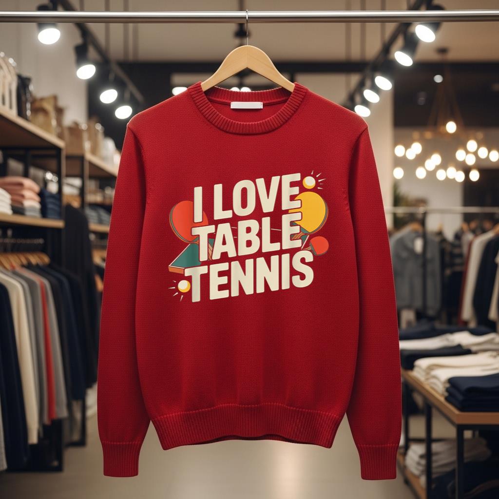 I Love Table Tennis Enthusiast Design 1 - Image 3