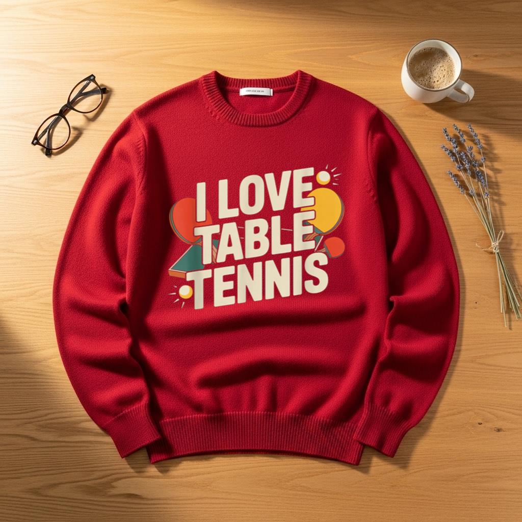 I Love Table Tennis Enthusiast Design 1 - Image 4