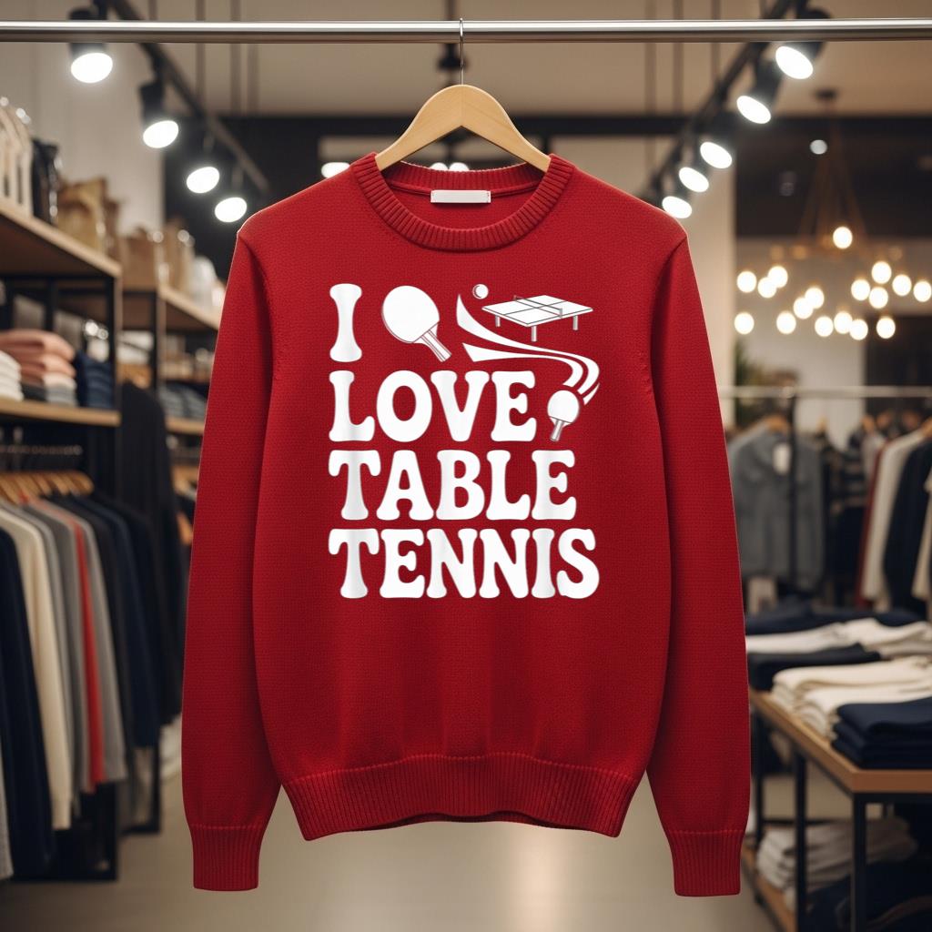 I Love Table Tennis Enthusiast Design - Image 3