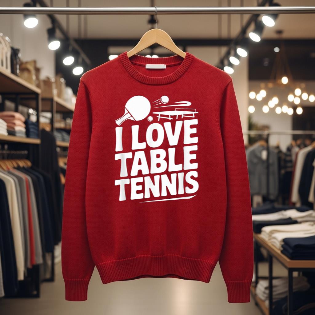 I Love Table Tennis Fun Paddle Sport Design - Image 3