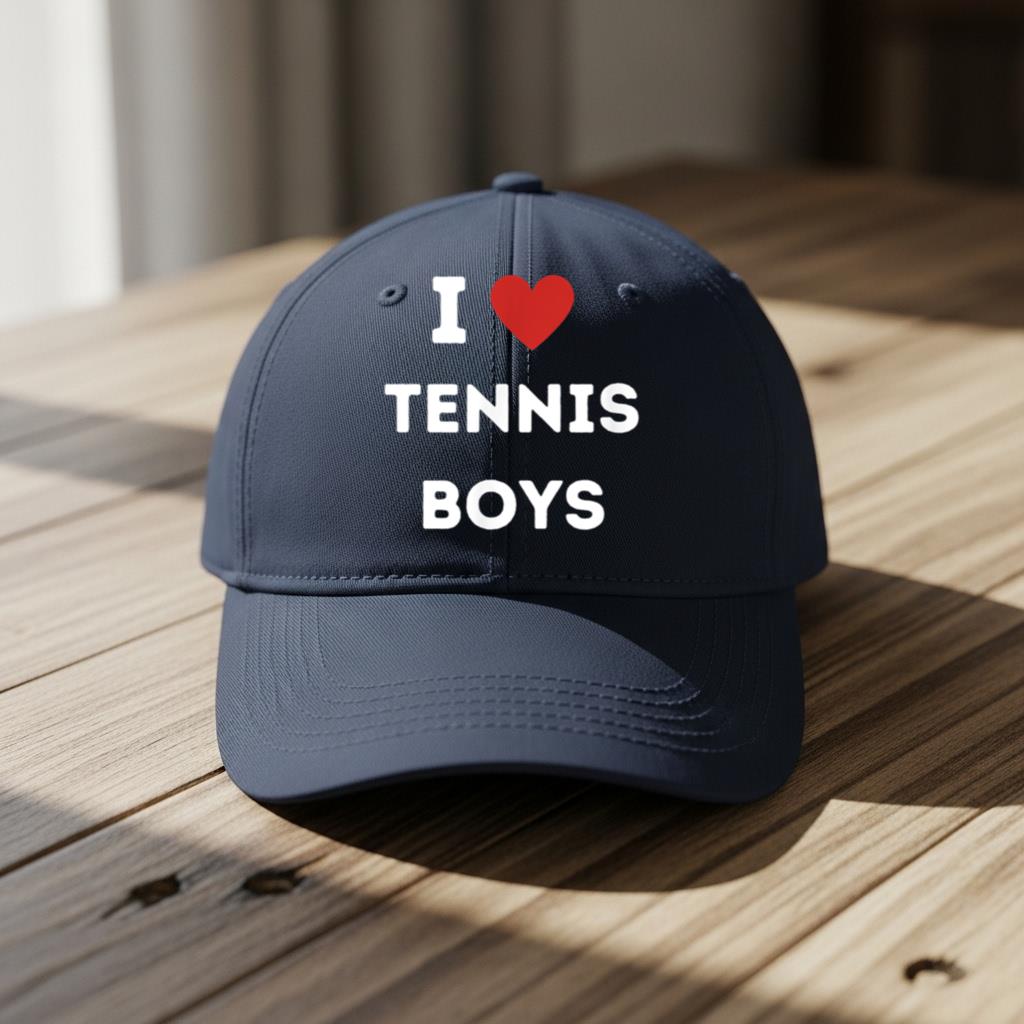 I Love Tennis Boys I Heart Tennis Boys Funny Cap - Image 5