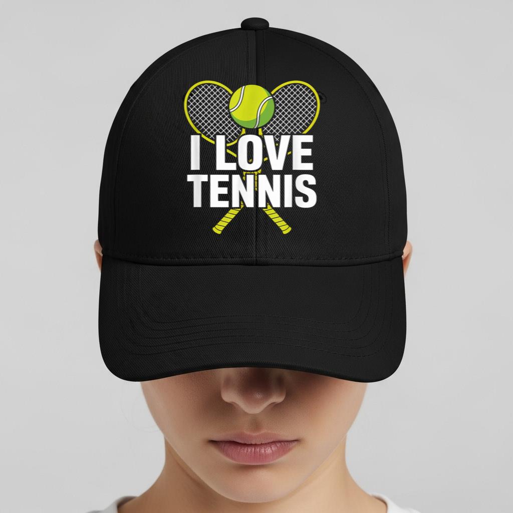 I Love Tennis Enthusiast Expression Cap - Image 2