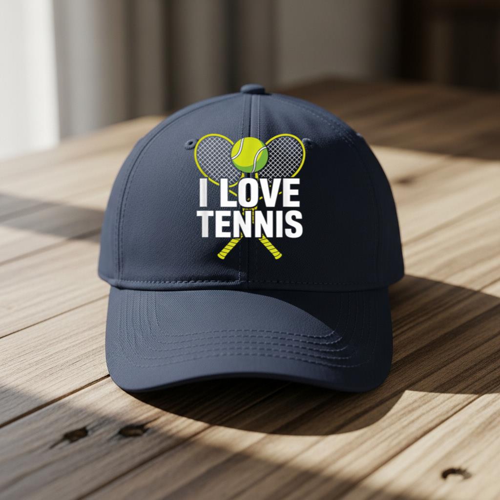 I Love Tennis Enthusiast Expression Cap - Image 5