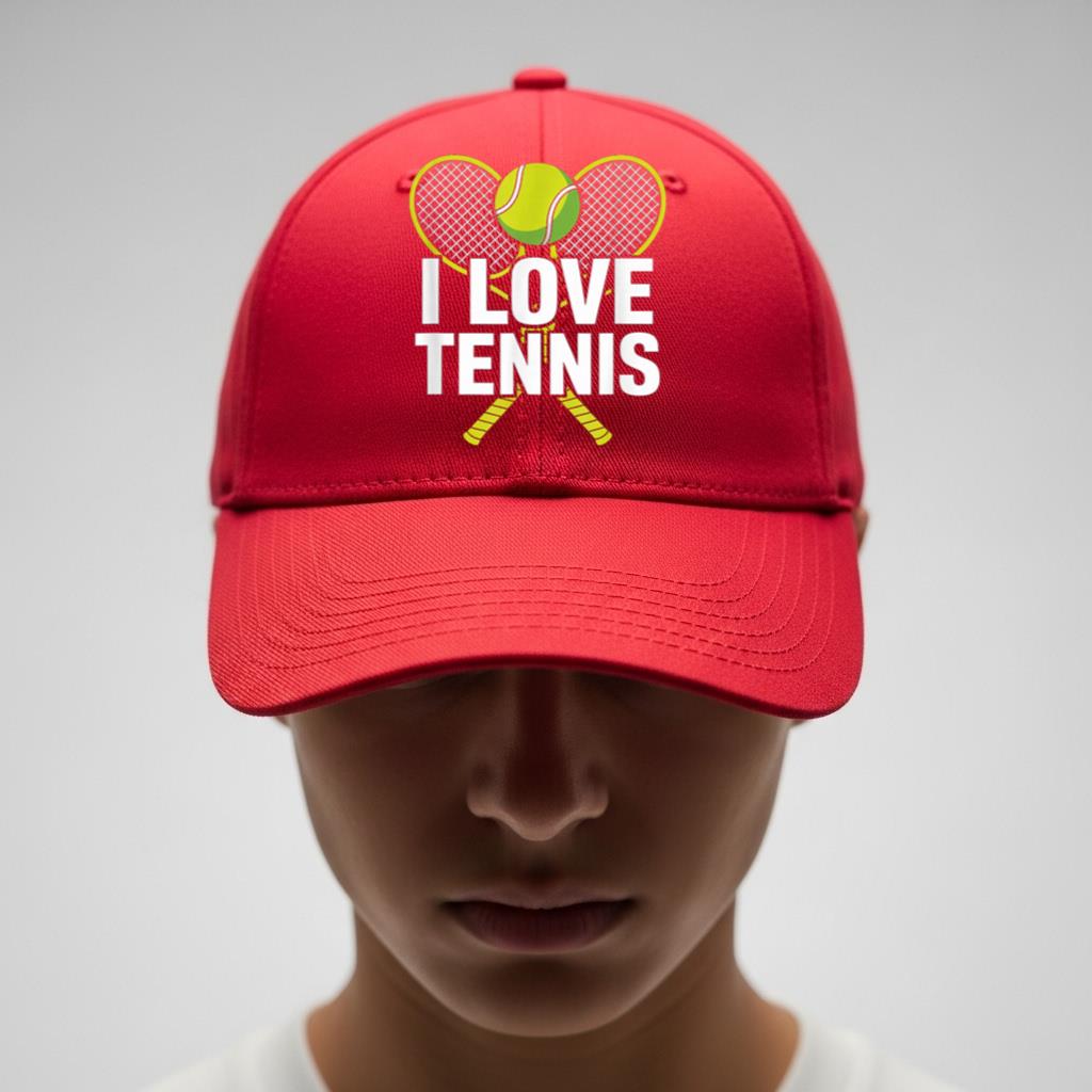I Love Tennis Enthusiast Expression Cap - Image 4