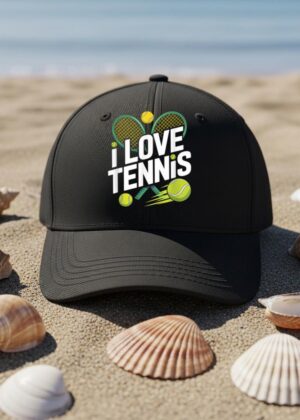 I Love Tennis Enthusiast Racket Balls Cap