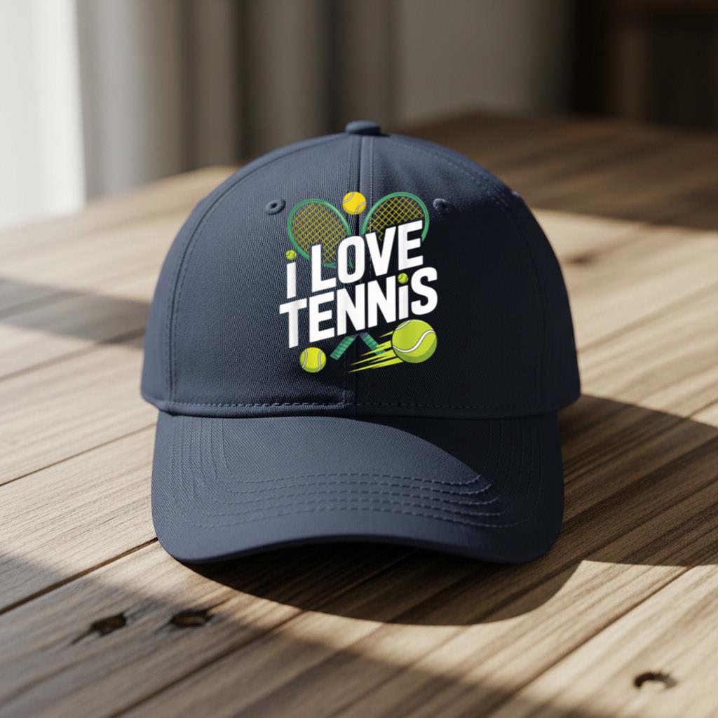 I Love Tennis Enthusiast Racket Balls Cap - Image 5