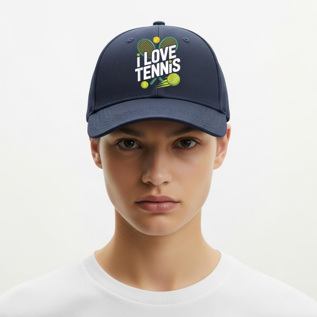 I Love Tennis Enthusiast Racket Balls Cap - Image 6
