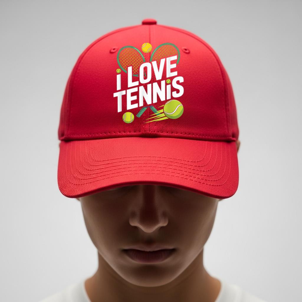 I Love Tennis Enthusiast Racket Balls Cap - Image 4