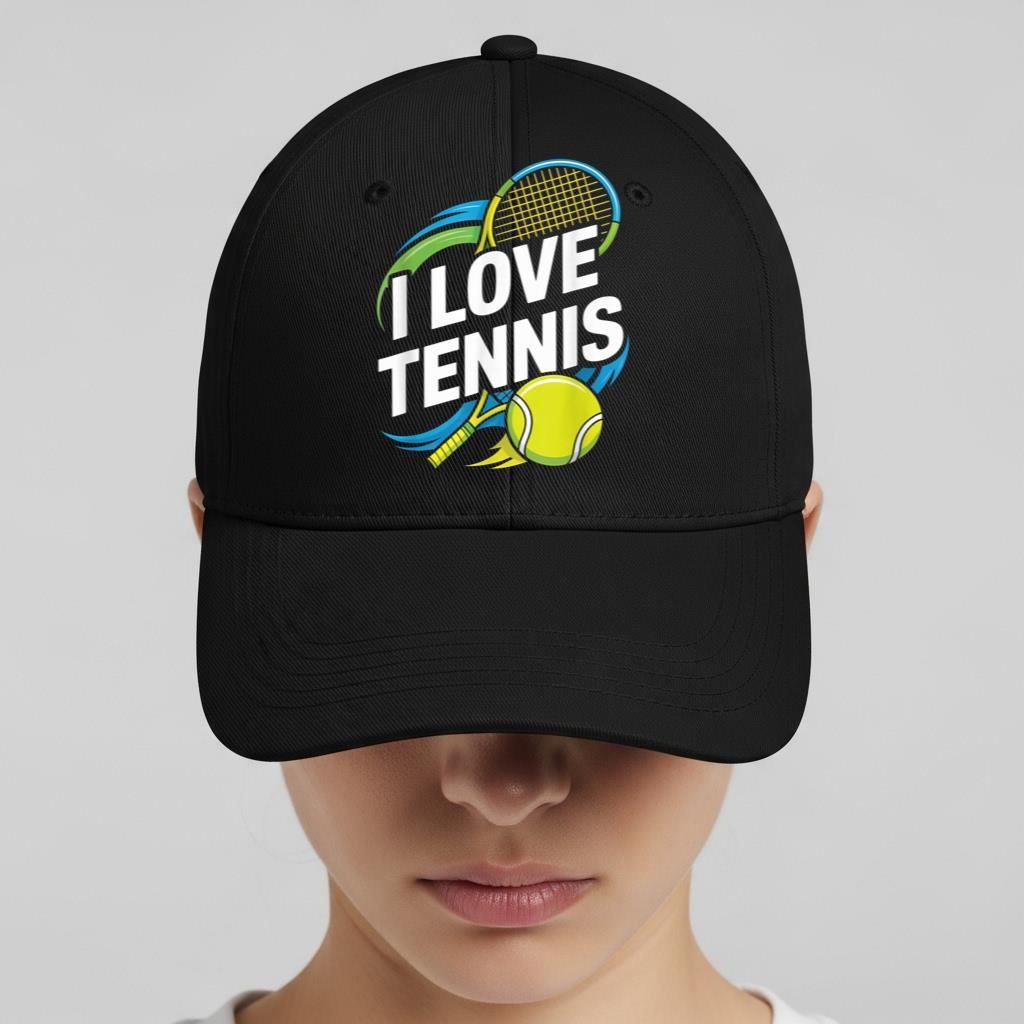 I Love Tennis Enthusiast Sports Fans Gift Cap - Image 2