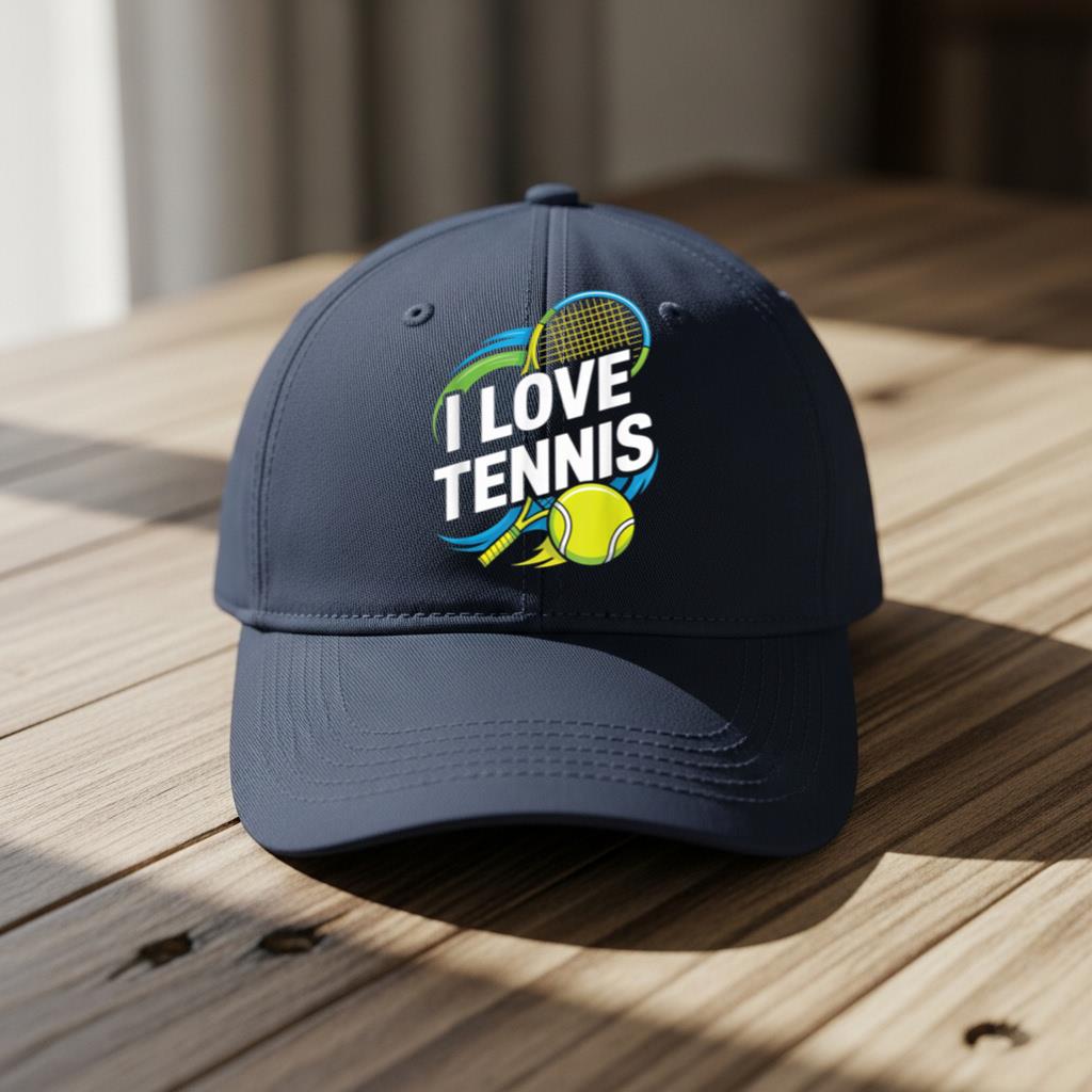I Love Tennis Enthusiast Sports Fans Gift Cap - Image 5