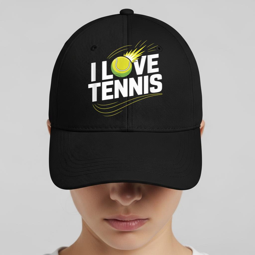 I Love Tennis Fan Passion Expression Cap - Image 2
