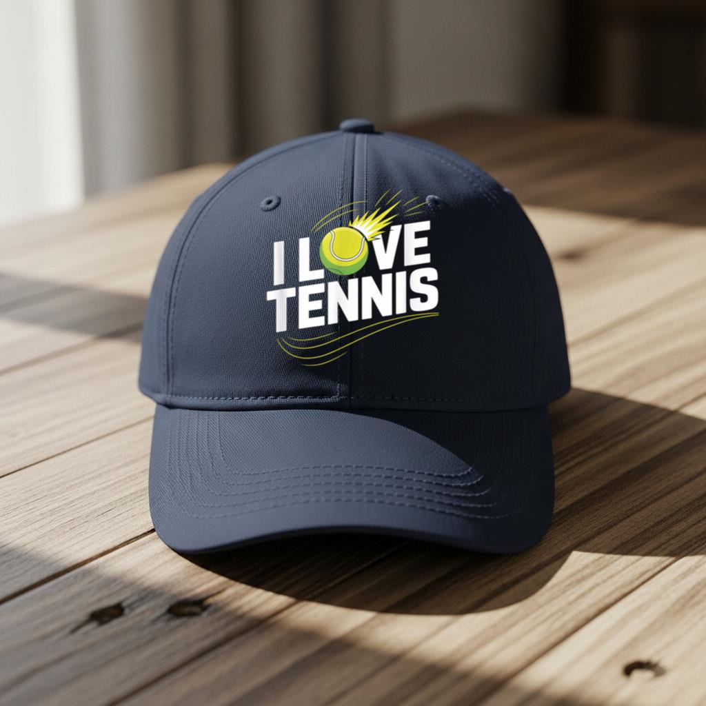 I Love Tennis Fan Passion Expression Cap - Image 5