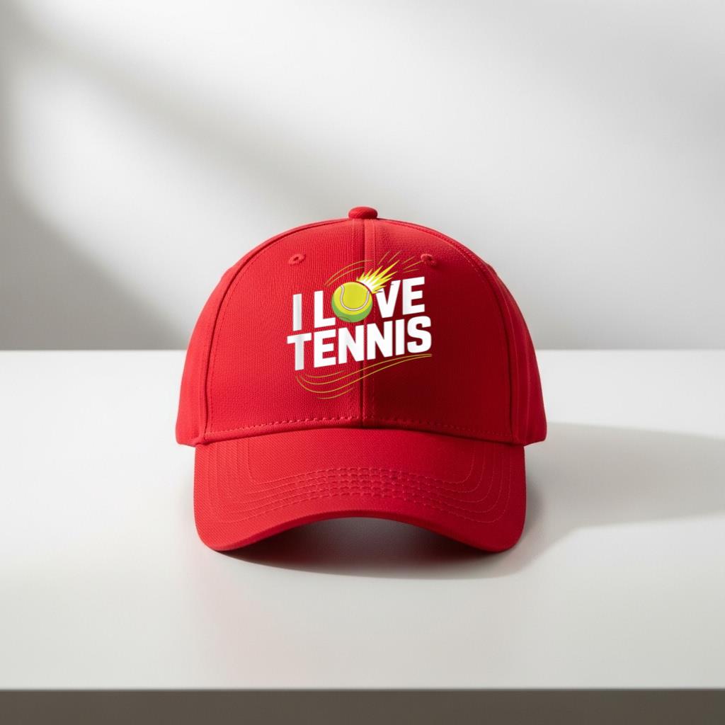 I Love Tennis Fan Passion Expression Cap - Image 3