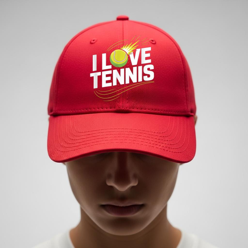 I Love Tennis Fan Passion Expression Cap - Image 4
