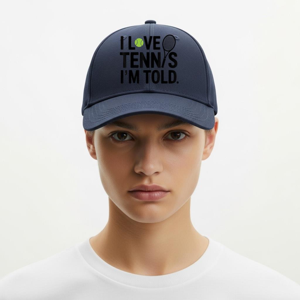 I Love Tennis I'm Told Tennis Lovers Tennis Skills Loading Cap - Image 6