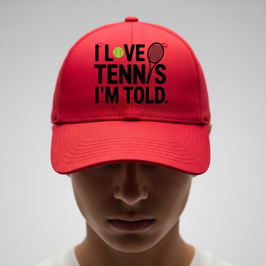 I Love Tennis I'm Told Tennis Lovers Tennis Skills Loading Cap - Image 4