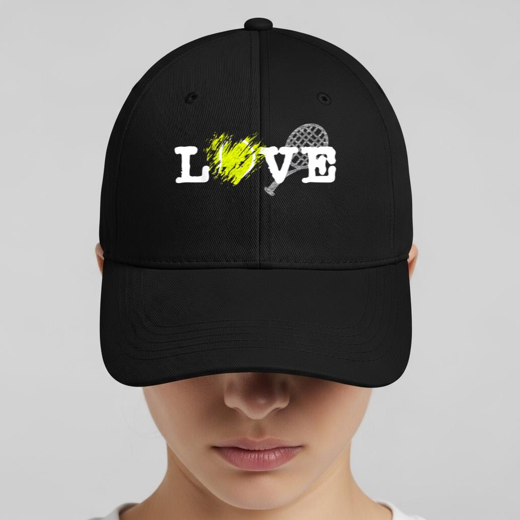 I Love Tennis Love for your Tennis fan matching team Cap - Image 2