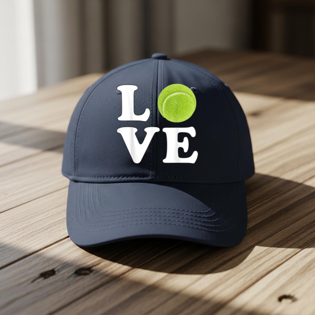 I Love Tennis Pun Cap - Image 5