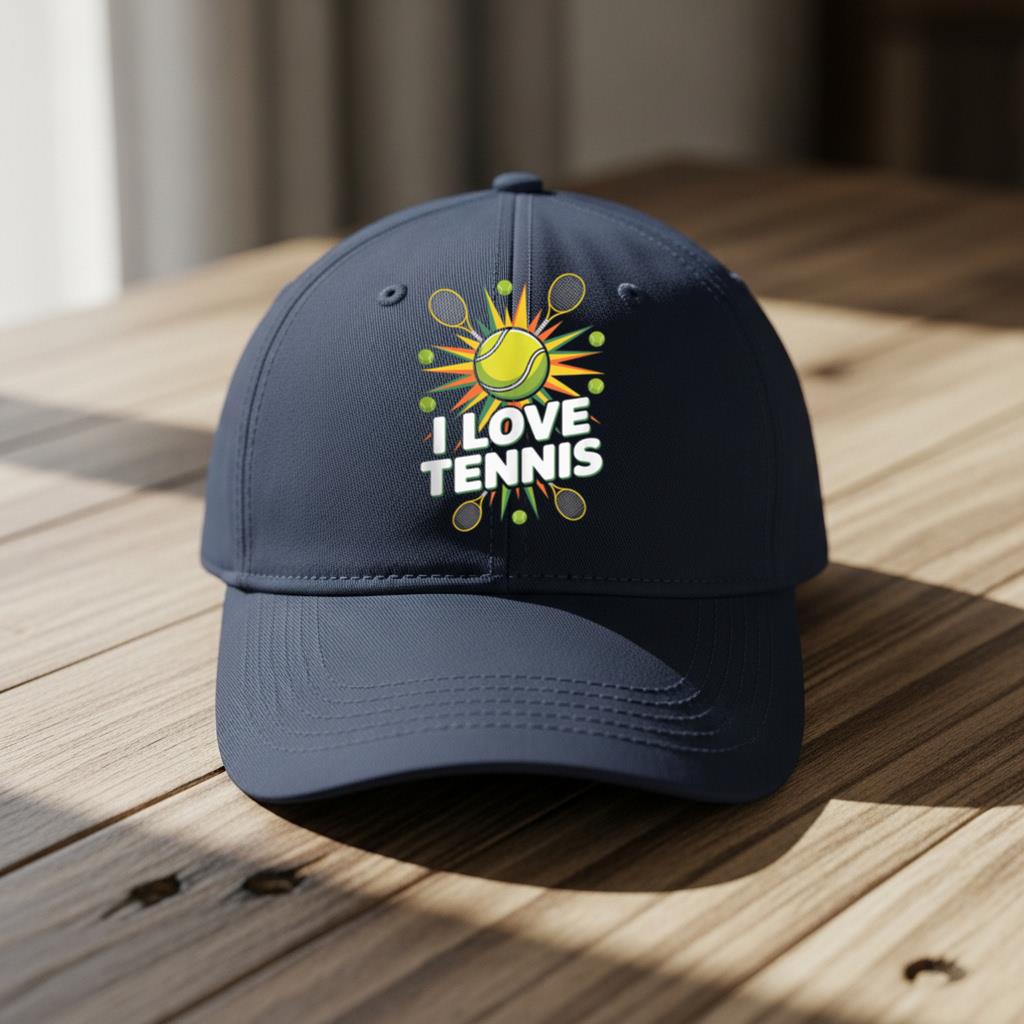 I Love Tennis Racket Balls Graphic Tank Top Cap - Image 5