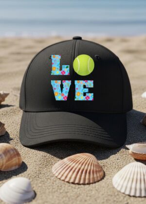 I Love Tennis Tennis Lovers Floral Gifts Cap