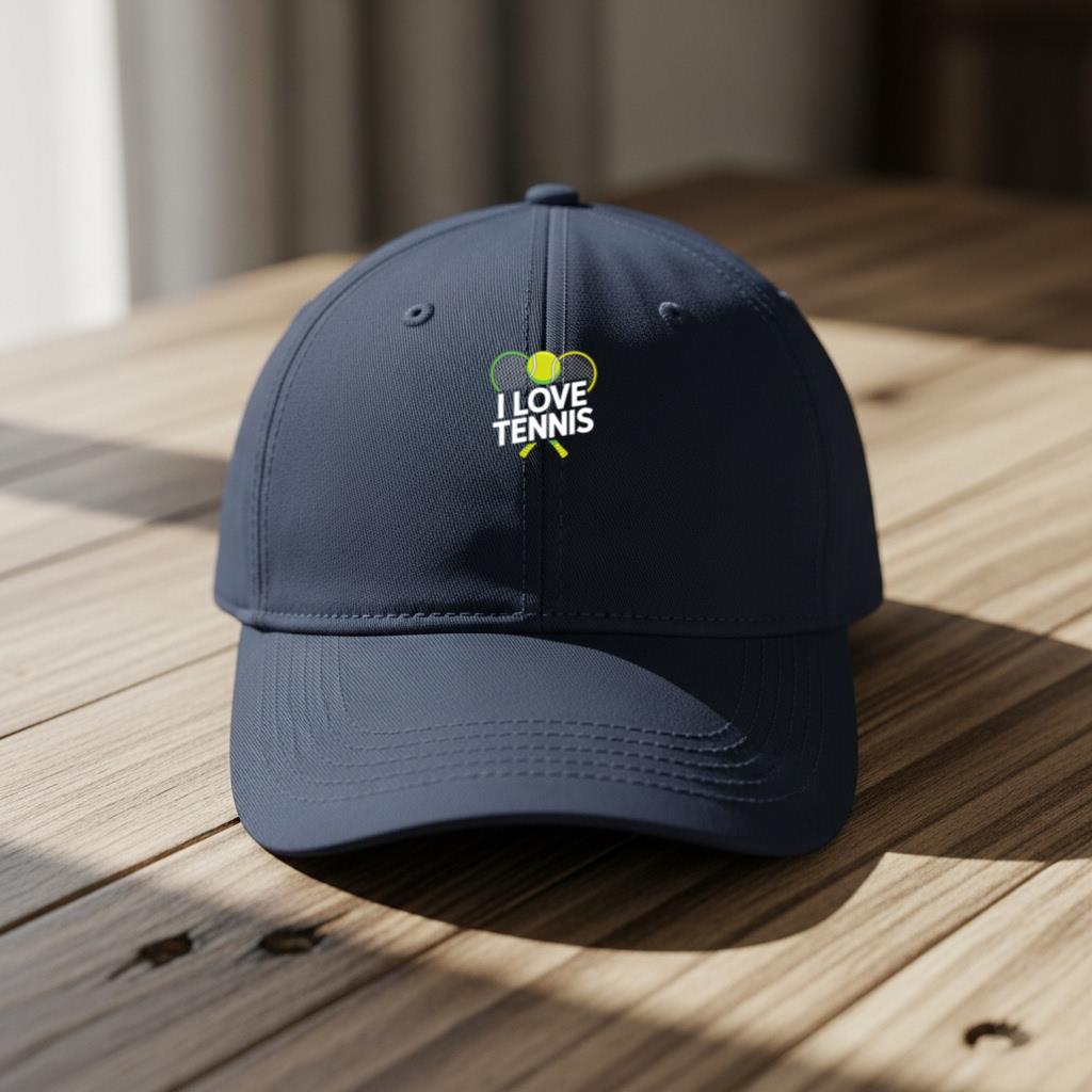 I Love Tennis Sport Enthusiast Design Cap - Image 5
