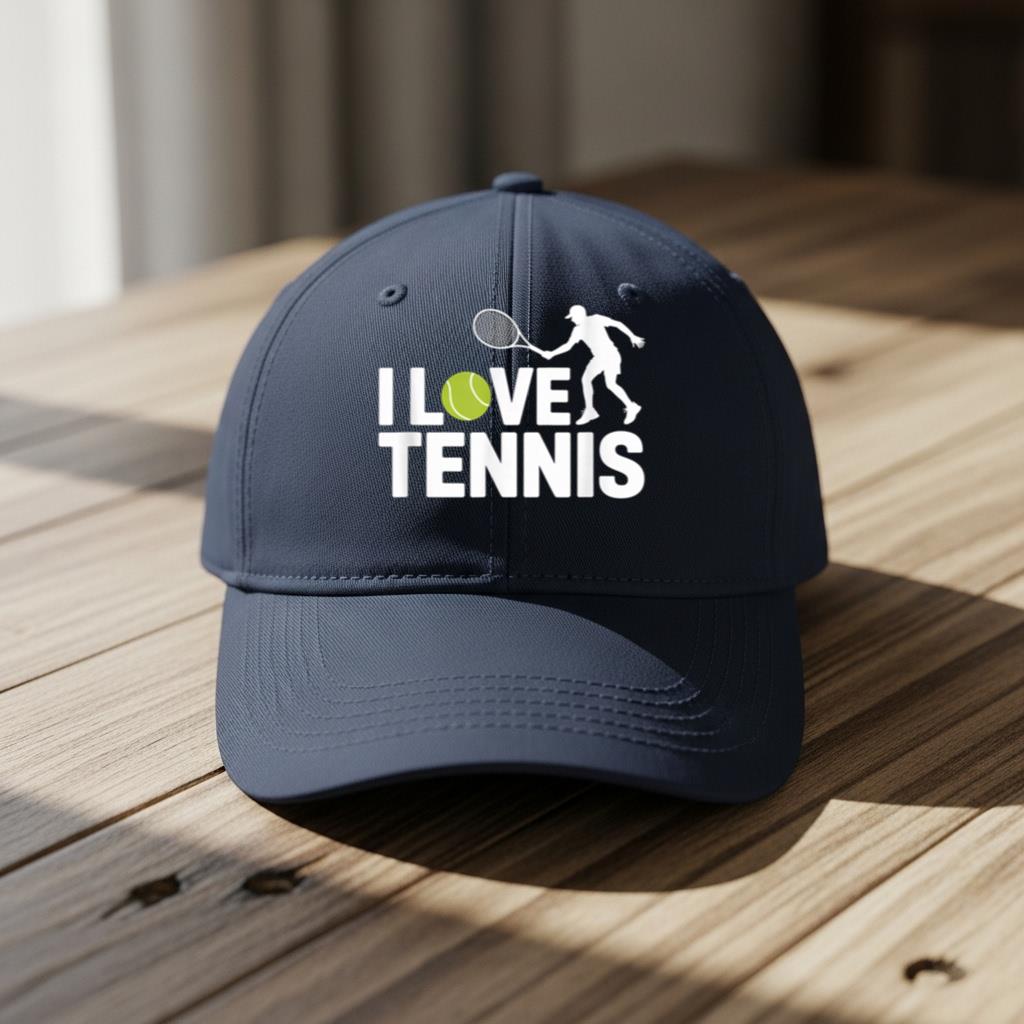 I Love Tennis Sport Passion Expression Cap - Image 5