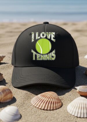 I Love Tennis Sports Tournament Tennis Ball Cap