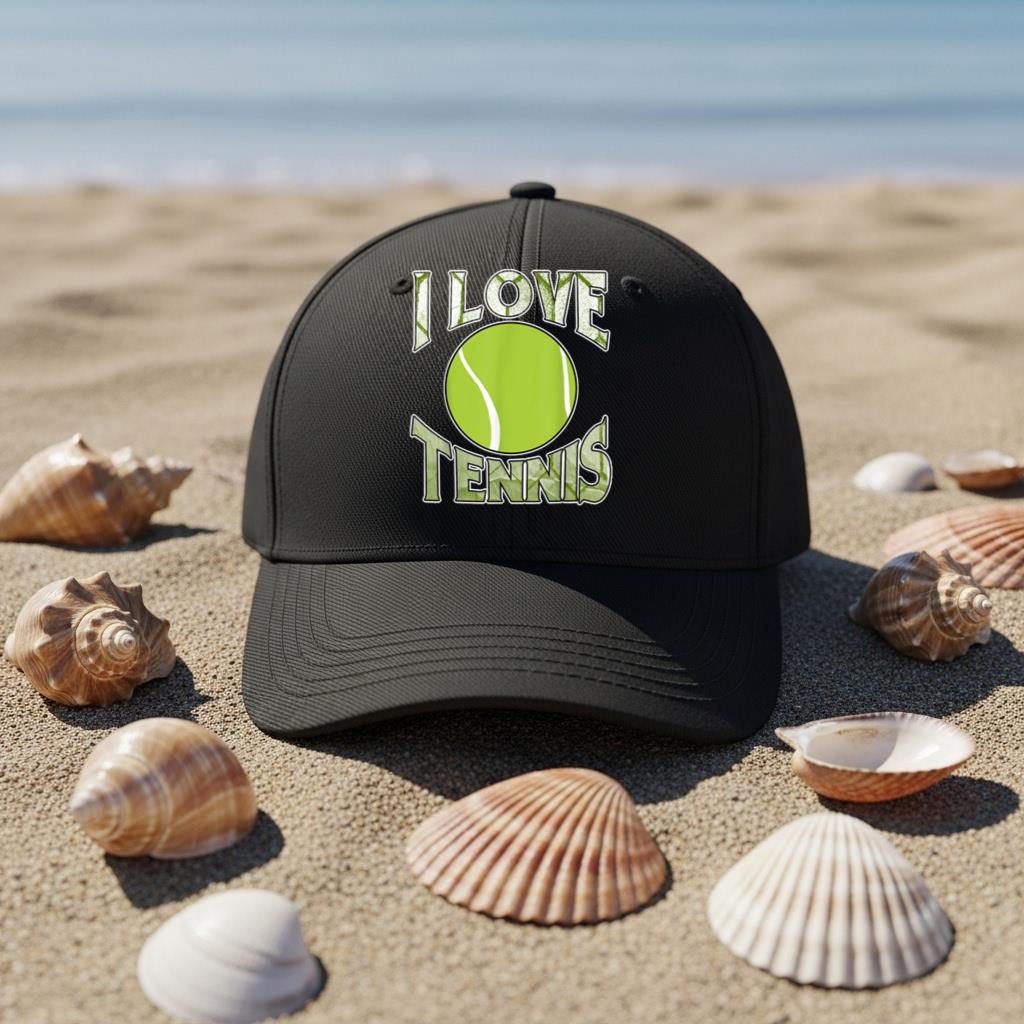 I Love Tennis Sports Tournament Tennis Ball Cap