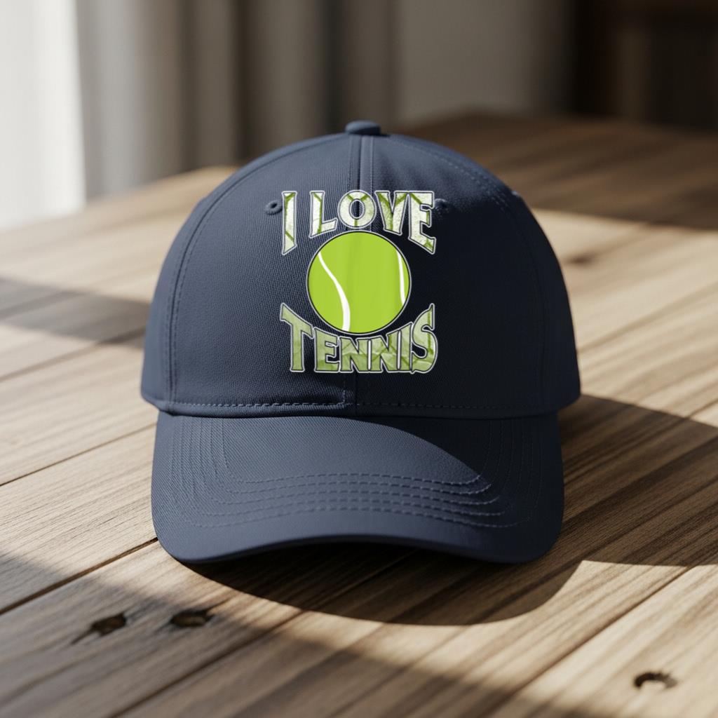 I Love Tennis Sports Tournament Tennis Ball Cap - Image 5