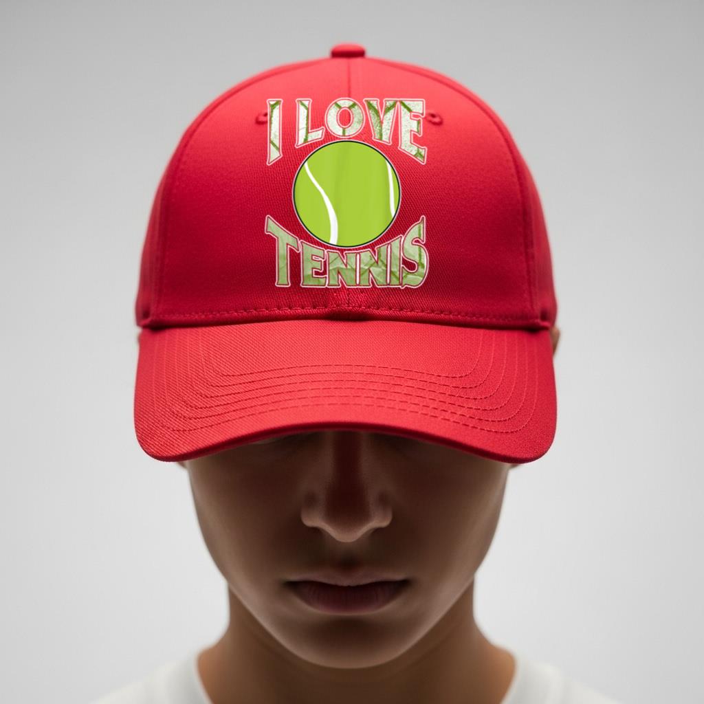 I Love Tennis Sports Tournament Tennis Ball Cap - Image 4