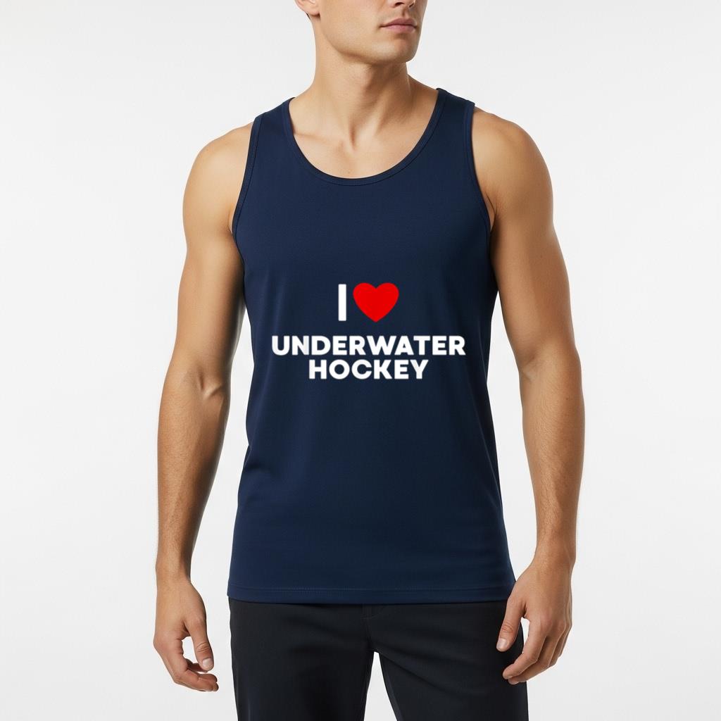 I Love Underwater Hockey T Tank Top - Image 6