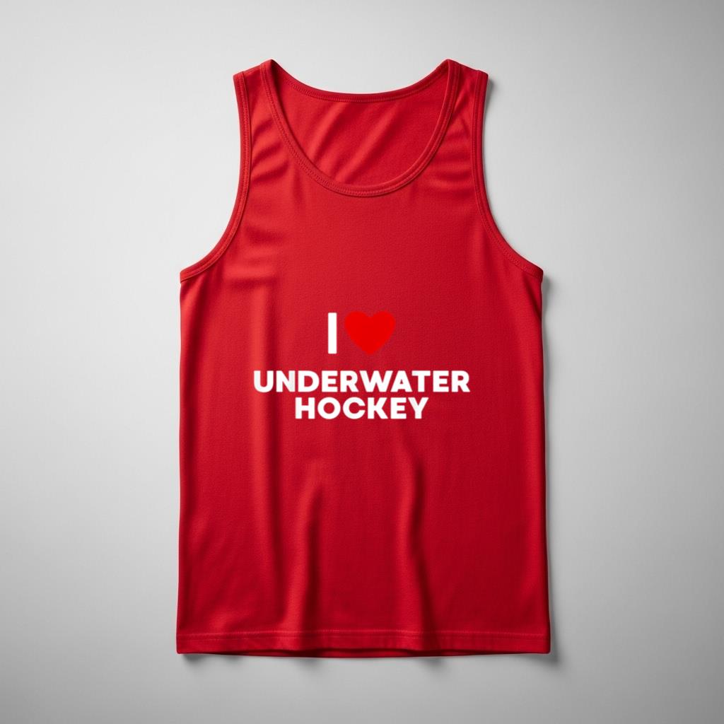 I Love Underwater Hockey T Tank Top - Image 3