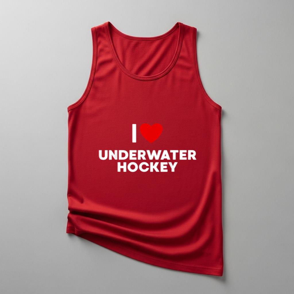 I Love Underwater Hockey T Tank Top - Image 4