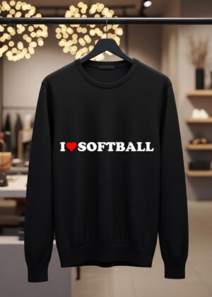 I heart softball I love softball red heart baseball lover