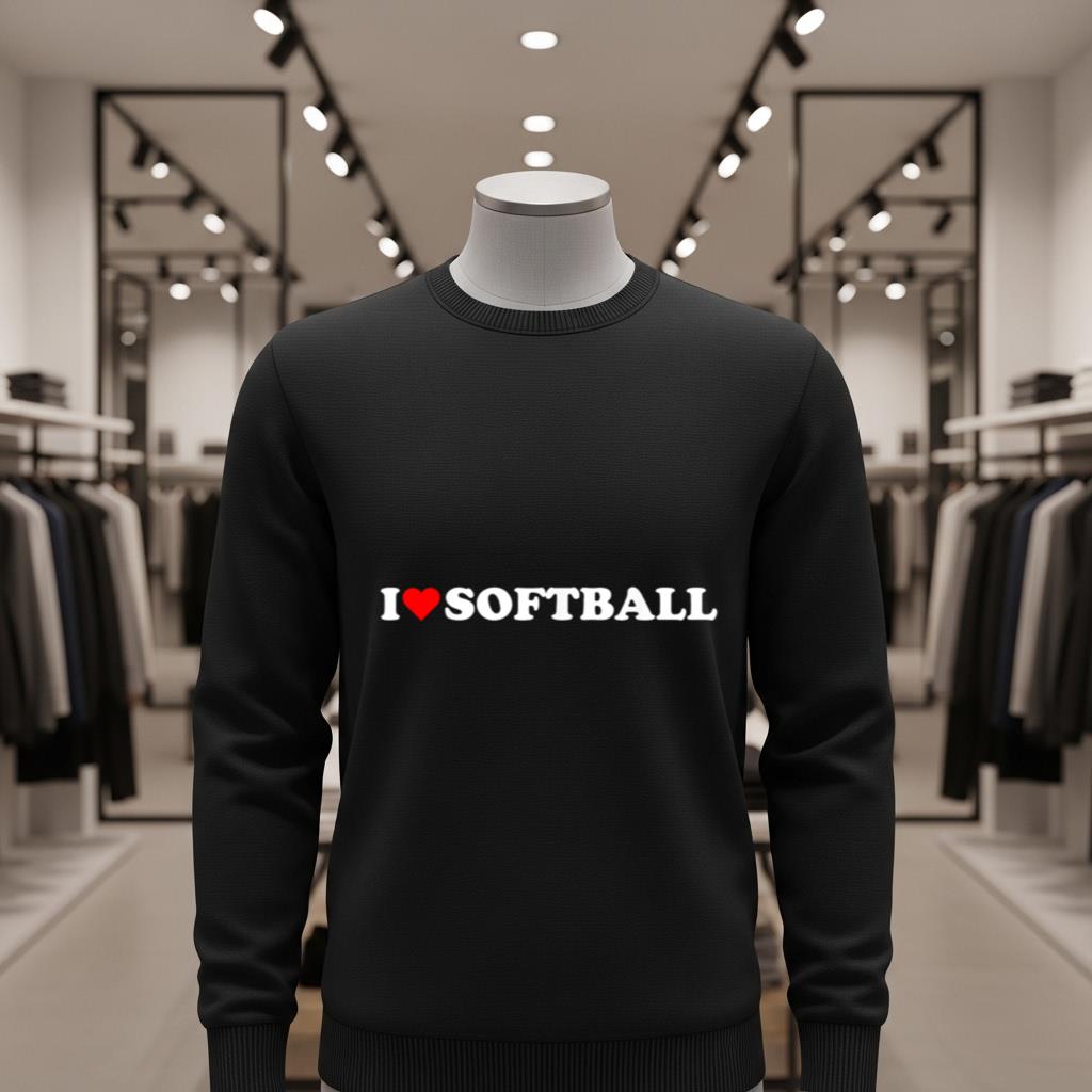 I heart softball I love softball red heart baseball lover - Image 2