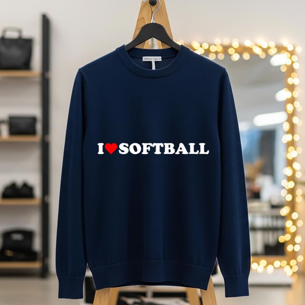 I heart softball I love softball red heart baseball lover - Image 5