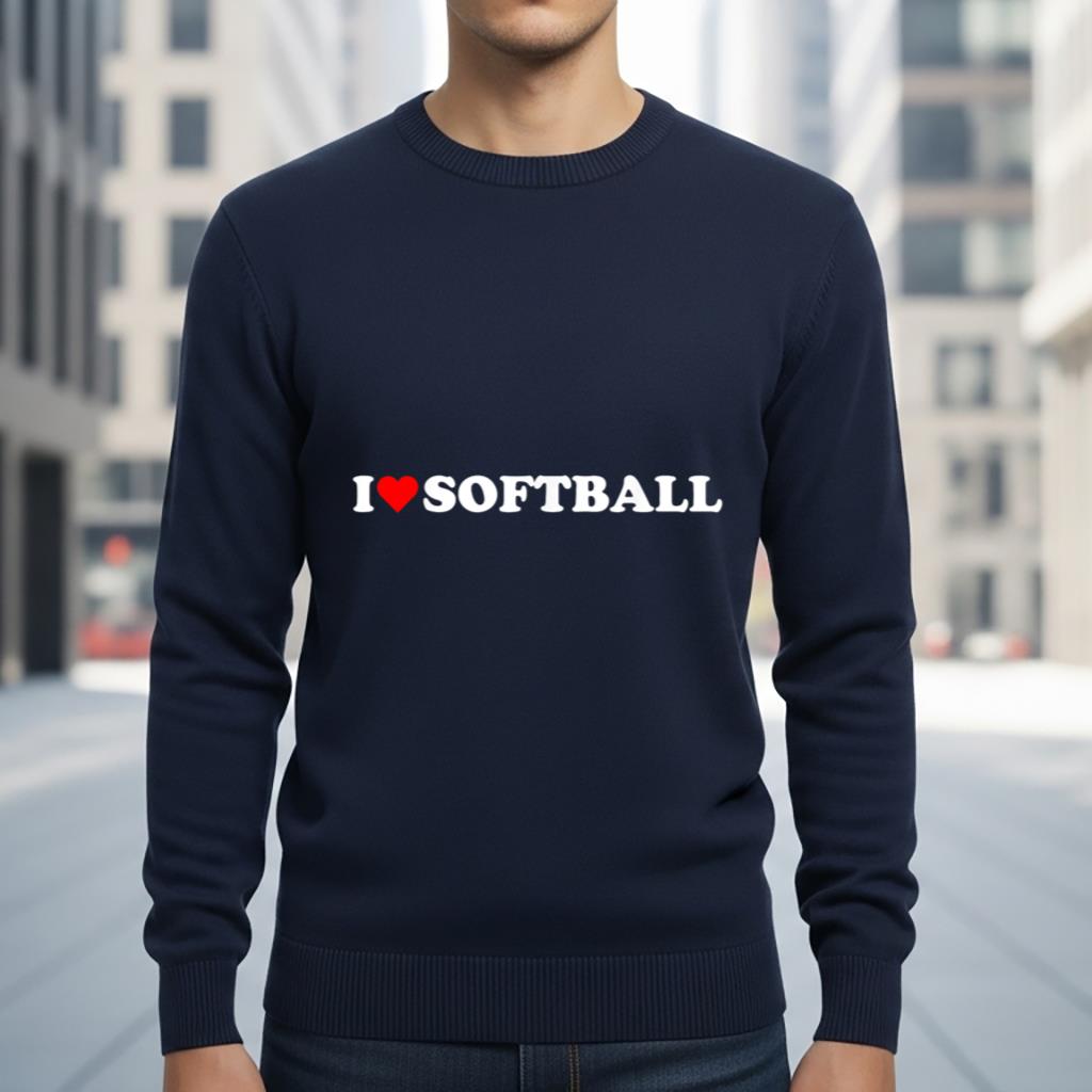 I heart softball I love softball red heart baseball lover - Image 6