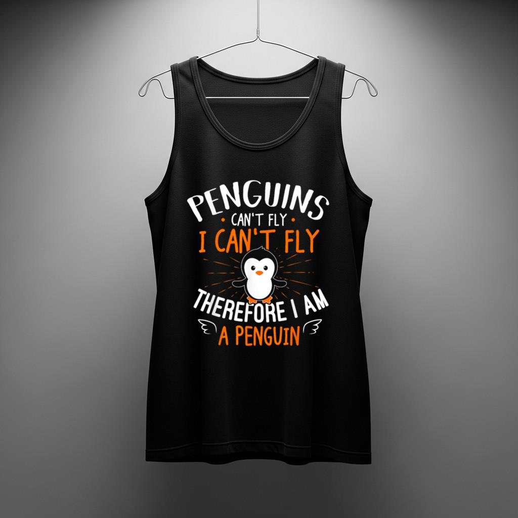 Penguins Can't Fly Tank Top   Cute Penguin Lover Gift - Image 2