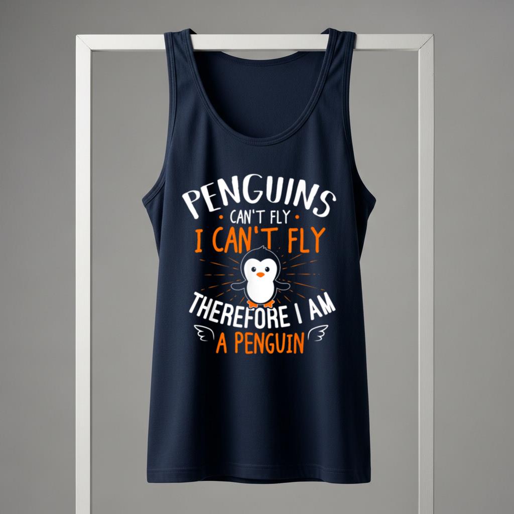 Penguins Can't Fly Tank Top   Cute Penguin Lover Gift - Image 5
