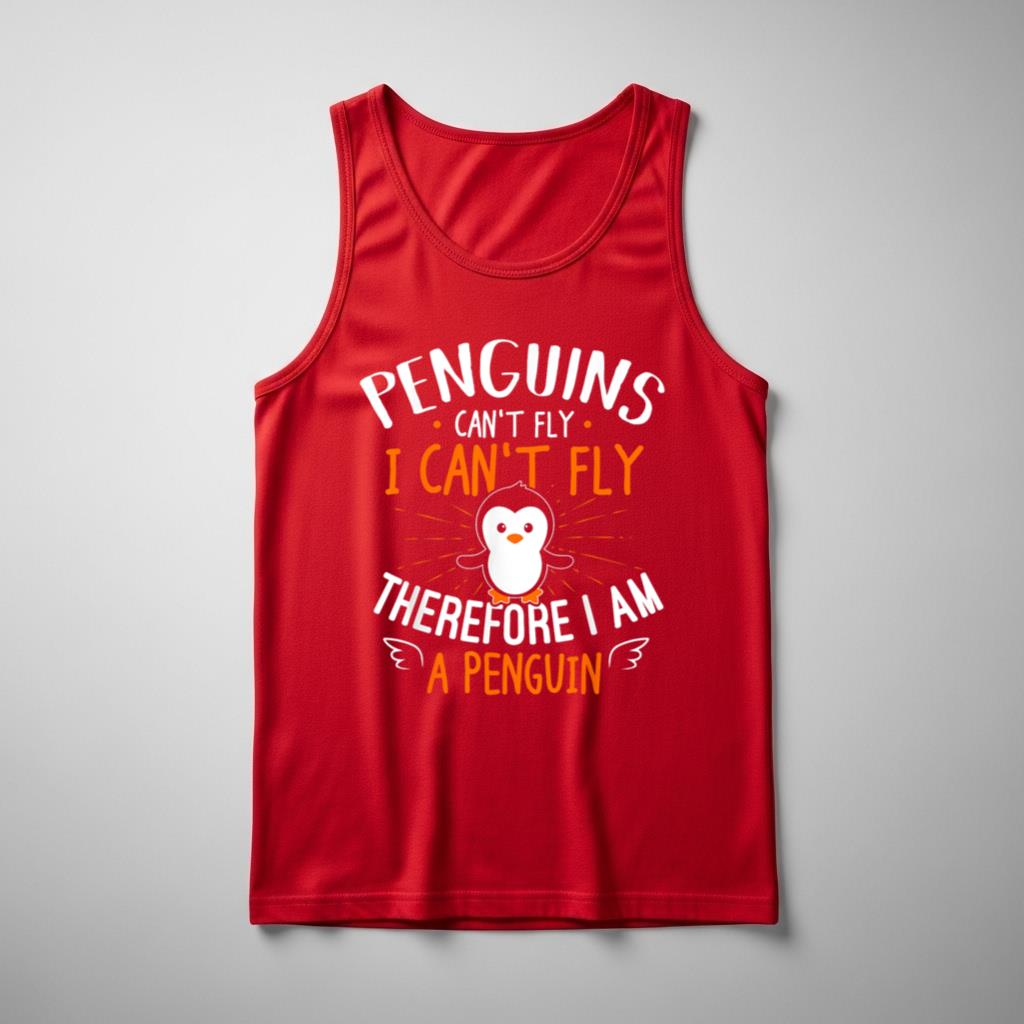 Penguins Can't Fly Tank Top   Cute Penguin Lover Gift - Image 3