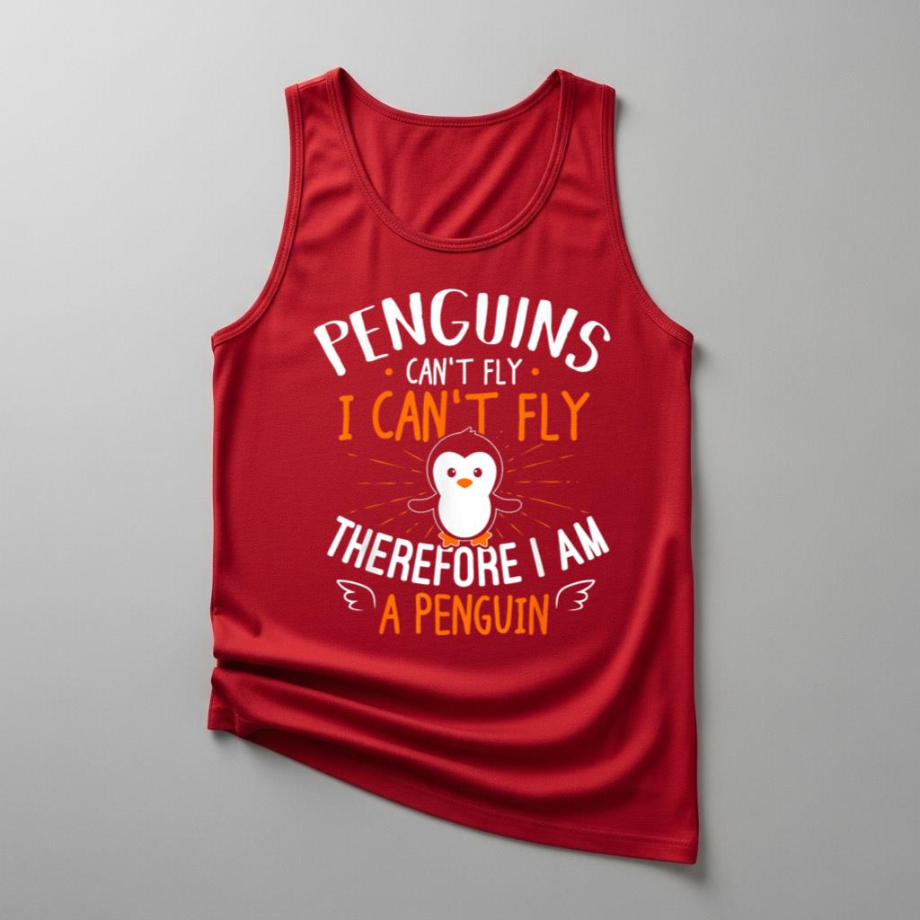 Penguins Can't Fly Tank Top   Cute Penguin Lover Gift - Image 4